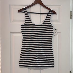 Express Black and White Stripe Tank NWT (size M)